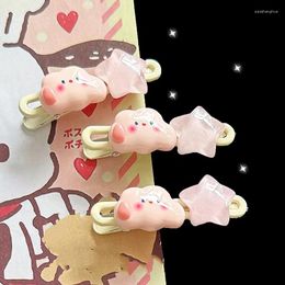 Hair Accessories Cartoon Cloud Star Hairpin Cute Pink Pentagram Clip Side Bang Clips For Sweet Girls Y2K HeadwearHair