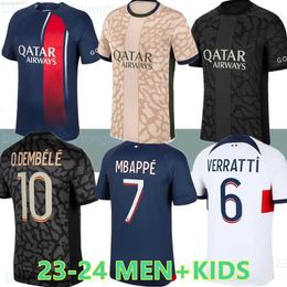 Maillot MBAPPE Soccer Jerseys Kids Kit 23/24 Player Version Training Pre Match 2023 2024 Maglia Paris Home Away Football Shirt HAKIMI FABIAN VITINHA O DE V7QY