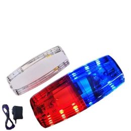 2024 LED Red Blue Multifunction Clip Flashing Warning Safety Shoulder Police Lights USB Charging Emergency Lamp Bicycle Accessories