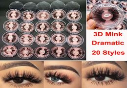 NEW Mink Eyelashes 25mm 3D Mink False Eyelashes Makeup Eyelash Big Dramatic Volumn Thick Real Mink Lash Handmade Natural 5D Eye La1903615