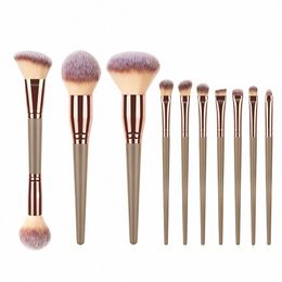 saiantth 10PCS Huge makeup brushes set eyes detail buffer eyeshadow brush blush highlight tool sclulpting powder beauty pincel y5ym#