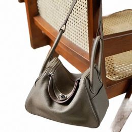 100% Genuine Leather Doctor Shoulder Bag Luxury Brand Designer Litchi Pattern 26cm 30cm Soft Cow Skin Women Totes Dumpling Purses And Handbags Sier g32S#