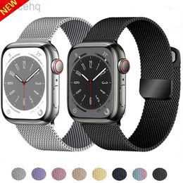 Watch Bands Milanese Loop Band for Watch Ultra 8 7 6 5 4 SE 45mm 49mm 44mm 41mm 40mm Metal Magnetic Dual Band iWatch 3 42mm 24323