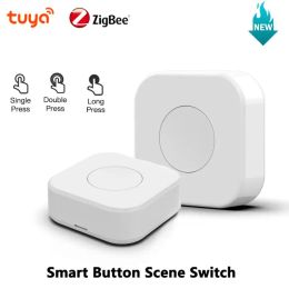 Control Tuya Zigbee Smart Switch Push Button One Key Contror Scene Switch Wireless Smart Life Remote Controller Smart Home Automation