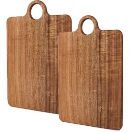 Kitchen Acacia Wood Durable Solid Wood Household Chopping Board, 1 set Contains 2 Cutting Board