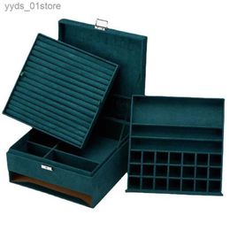 Jewellery Boxes 203 Large Cacity Multi-layer Drer Jewellery Storage Box Necklace Wooden Earrings Holder L240323