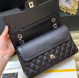10A Designer bag Mirror quality Jumbo Double Flap Bag Luxury 23cm 25CM 30cm Real Leather Caviar Lambskin Classic All Black Purse Quilted Handbag Shoulde 1180ess