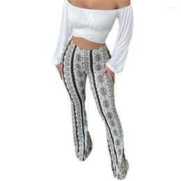 Women's Pants Women S Flared Leggings Stretchy Palazzo Trousers Retro High Waisted For Boho Hippy Yoga