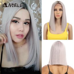 Wigs Noble Cosplay Synthetic Lace Wig Short Bob Straight 14 Inch Pink Wig Ombre Blonde Wigs Synthetic Lace Wigs For Black Women