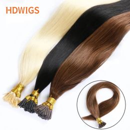 Extensions Straight I Tip Remy Hair Extensions HDWIGS Fusion Hair Extension 0.8g/pc 1g/pc 50pcs Keratin Capsule Natural Hair Extension 613