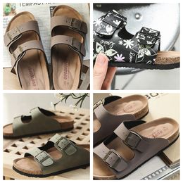 GAI cork slippers for external wear cross-border large-sized foreign trade sandals and slippers one word double button beach shoes Haken shoes COOL 2024 lightweight