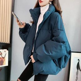 Women's Down Cotton Padded Jacket Short Loose Western Style Overcomes Winter 2024 Bread Coat Cropped Puffer Parka Female