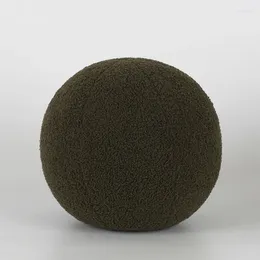 Pillow Plush Round Wool Nordic Ball Office Waist Rest Throw Shaped Solid Colour Stuffed Soft For Sofa