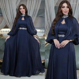 Ethnic Clothing Cape Satin Long Sleeved Dress Gorgeous Banquet Women Fashion Gown With Waist Strap Party Abaya Burqas