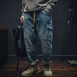 Jeans da lavoro primaverili, larghi e di marca, pantaloni oversize da uomo americani a gamba dritta multitasche, alla moda