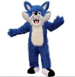 Super Cute Blue Wolf mascot costumes halloween dog mascot character holiday Head fancy party costume adult size birthday