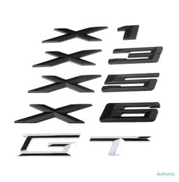 Car Rear Trunk Styling X1 X3 X5 X6 GT Letters Number Sticker For BMW E53 E70 E71 E72 E83 E84 F15 F16 F25 F48 F49 G05 Nameplate1252580