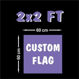 2x2ft Custom Design Home Decoration Wall Hanging Rock Music Posters Fans Polyester Drop Flags Banners 240301