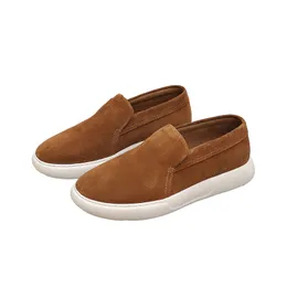 Spring 2024 New Soft Comfortable Male Loafers Classic Style Comfortable Foot Feel Round Toe Leisure Shoes Genuine Leather Material Thick Bottom Men's Shoes