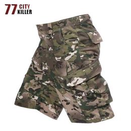 Men's Shorts 77City Killer camouflage cargo shorts for mens summer waterproof military multi pocket mens shirt size S-2XL 24323