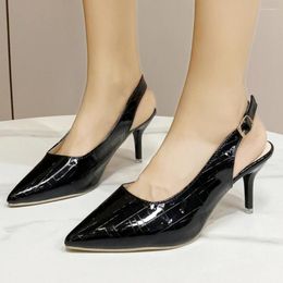 Dress Shoes Women Pumps Ladies Pointed Toe Buckle Slingback Summer Female Elegant Thin Heel Party Wedding Zapatos De Mujer