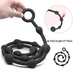 Anal Toys 110cm Soft Anal Beads Super Long Butt Men Gay Adults Anal Balls G-Spot Anus Dilator Erotic Product Sex Toys For Women Shop