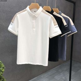 Handsome Summer Polo Shirt Mens Short Sleeved Trendy Brand Contrast Colored Collar T-shirt New High End Rz4z