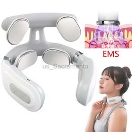 Massaging Neck Pillowws Electric Neck Shoulder Cervical Pulse Massager Physiotherapy Instrument EMS Knead Massage Cervical Vertebra Heating Relieve Pain 240323