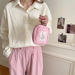 Cosmetic Bags Soft Candy Colour Square Organiser Pouch Tampon Sanitary Napkin Pads Storage Bag For Women Makeup Clutch