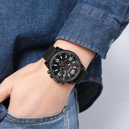 Wristwatches Men Watch Round Dial Silicone Strap Minimalist Teens Male Casual Quartz Wrist Fashion Jewellery Birthday Christmas Gift