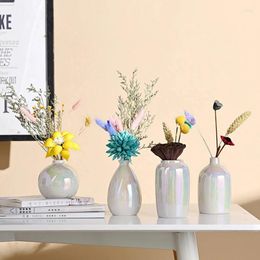 Vases 1pc Living Room With Exquisite Vase Arrangement Nordic Style Creative Home Decoration Pearl Coloured Ceramic Material