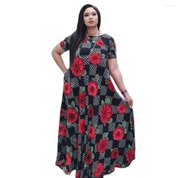 Party Dresses Summer Polka Dot Long Beach Casual Maxi Sundress 2024 Red Flower Vacation Women Evening Boho Dress