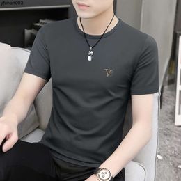 Modal Mens Ice Silk Short Sleeved T-shirt Summer New High End Quick Drying Fashion