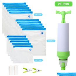 Food Savers Storage Containers 1720Pcs Vacuum Sealer Bags Reusable Bag Household K With Hand Pump Sealing Clips Drop Delivery Home Gar Otac7