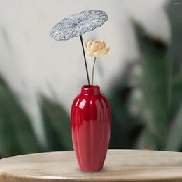 Vases Ceramic Red Vase Desktop Flower Small For Kitchen