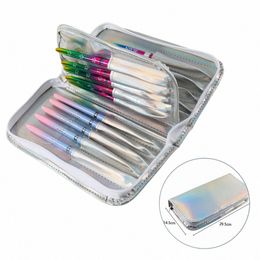angnya 1Pcs Aurora Sier Nail Brush Storage Bag Waterproof Portable Cosmetic Painting Pen Hand Bag Makeup Manicure Storage Tool 92B5#