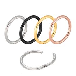 50PCS Segment Nose Hoop Rings Septum Clicker Labret Piercing Buckle Round Earrings Jewellery Stainless Steel Ear 14g 16g 20G 240321