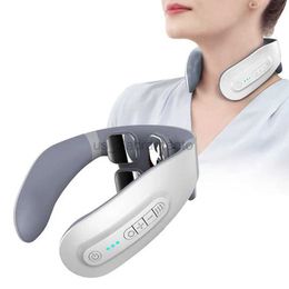 Massaging Neck Pillowws Smart Neck Meridian Massager Pulse Heated Cervical Massager Voice/Remote Control With Red Light 240323