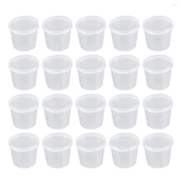 Disposable Cups Straws 5ml/40ml Sauce Pots Food Containers Seasoning With Lids Dessert Cup Small Plastic