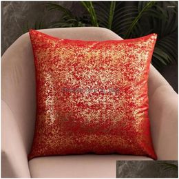 Cushion/Decorative Pillow Throw Pillowcase Soft Wear-Resistant Square Er With Den Zipper For Easy Maintenance Decorative Drop Delivery Dhn8Q