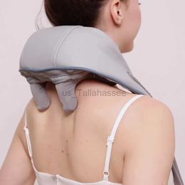 Massaging Neck Pillowws Neck Shoulder Massager 3D Heads Electric Wireless Heated Massage Shawl Simulate Human Hand Anti-stress Relaxation Massagem 240322