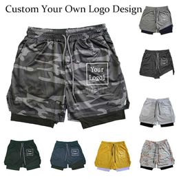 Men's Shorts Mens customized sports shorts double-layer running shorts 2-in-1 beach bottom summer fitness training shorts 24323