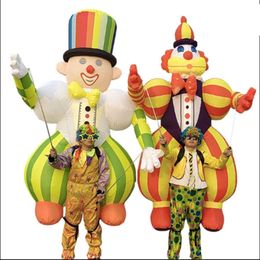 Mascot Costumes 3.5m Funny Adult Carry Iatable Clown Props for Carnival Entertainments Big Events Party Blow Up Walking Character