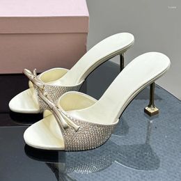 Slippers Women's Summer 2024 High Heels Outdoor Female Comfortable Thick Heel Slides Sandalias Mujer