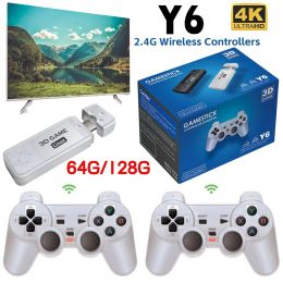 Consoles Y6 Retro Game Console with Dual 2.4G Wireless Controllers Built in 10000+ Game 4K HD Handheld Video Game Console Support for PSP