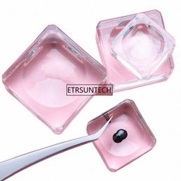 100pcs Square Crystal Glass Gasket False Eyel Stand Glue Pad Glue Holder Eyeles Adhesive Pallet Paste Makeup Tool F3219 p8UQ#