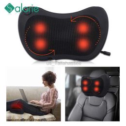 Massaging Neck Pillowws Heating Neck Massage Pillow Shiatsu Cervical Pillow Massager Heat Electric Back Lumbar Cushion Roller Headrest for Cars Travel 240322