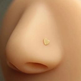 GOLDtutu 14K Gold Nose Ring Stud 20 Gauge L Shaped Nose Piercing Jewelry for Women and Men kj464 240321