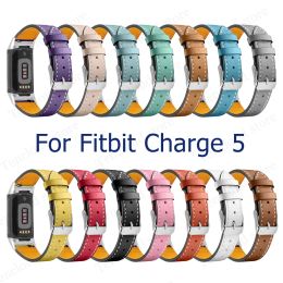 Cases Leather Band For Fitbit Charge 5 Wrist Strap For Fitbit Charge 5 Charge5 Bracelet Genuine Leather Belt Watch Accessories Loop