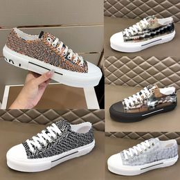 Designers Vintage Print Cheque Striped Sneakers Flats Shoes Low-top Gabardine Men Lettering Plaid Canvas Shoe